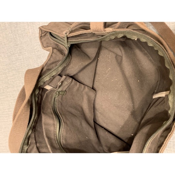 Baggu Large Canvas Tote Bag Dark‎ Brown Travel Weekender Carryall - Picture 8 of 10